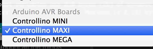 Controllino board in arduino IDE